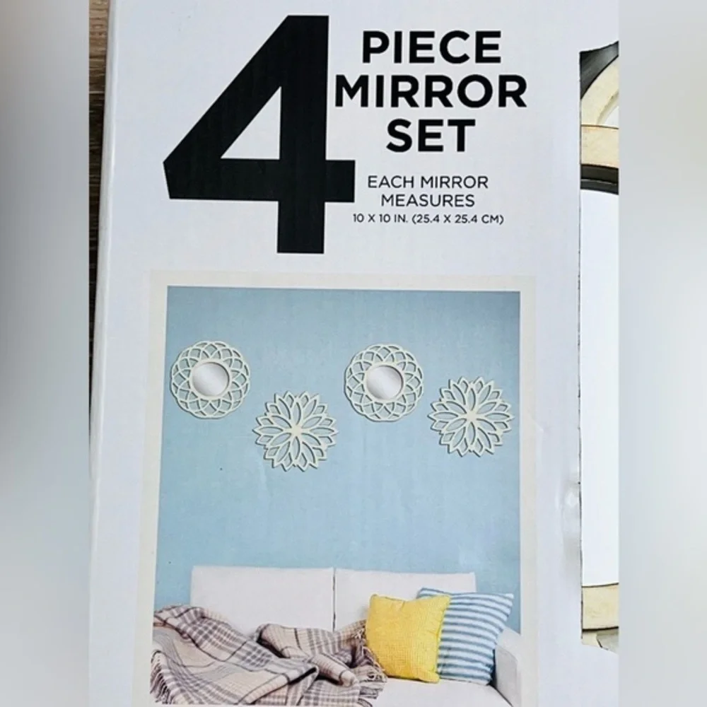 Dorm room 4‎ Piece BOHO Mirror Set size 10x10 each NIB